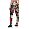 Red And White Hibiscus Flowers Hawaiian Print Women's Leggings-grizzshop