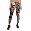 Red And White Hibiscus Flowers Hawaiian Print Women's Leggings-grizzshop