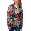 Red And White Hibiscus Flowers Hawaiian Print Women's Sweatshirt-grizzshop