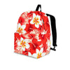 Red And White Hibiscus Hawaiian Print Backpack-grizzshop