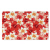 Red And White Hibiscus Hawaiian Print Door Mat-grizzshop