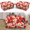 Red And White Hibiscus Hawaiian Print Loveseat Cover-grizzshop