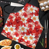 Red And White Hibiscus Hawaiian Print Men's Apron-grizzshop