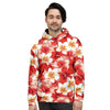 Load image into Gallery viewer, Red And White Hibiscus Hawaiian Print Men&#39;s Hoodie-grizzshop