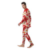 Red And White Hibiscus Hawaiian Print Men's Pajamas-grizzshop