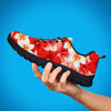 Red And White Hibiscus Hawaiian Print Men's Sneakers-grizzshop