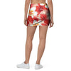 Red And White Hibiscus Hawaiian Print Mini Skirt-grizzshop