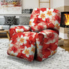 Red And White Hibiscus Hawaiian Print Recliner Cover-grizzshop