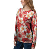 Red And White Hibiscus Hawaiian Print Women's Sweatshirt-grizzshop