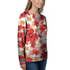 Red And White Hibiscus Hawaiian Print Women's Sweatshirt-grizzshop