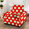 Red And White Polka Dot Armchair Cover-grizzshop