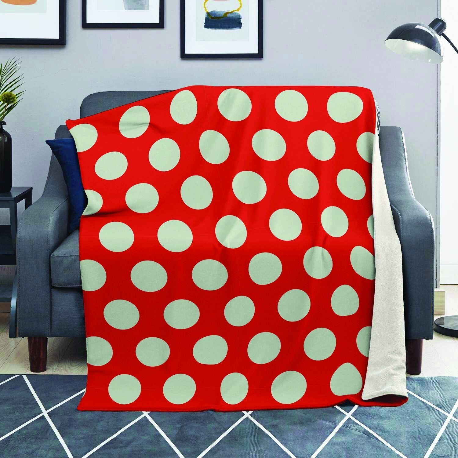 Red And White Polka Dot Blanket-grizzshop