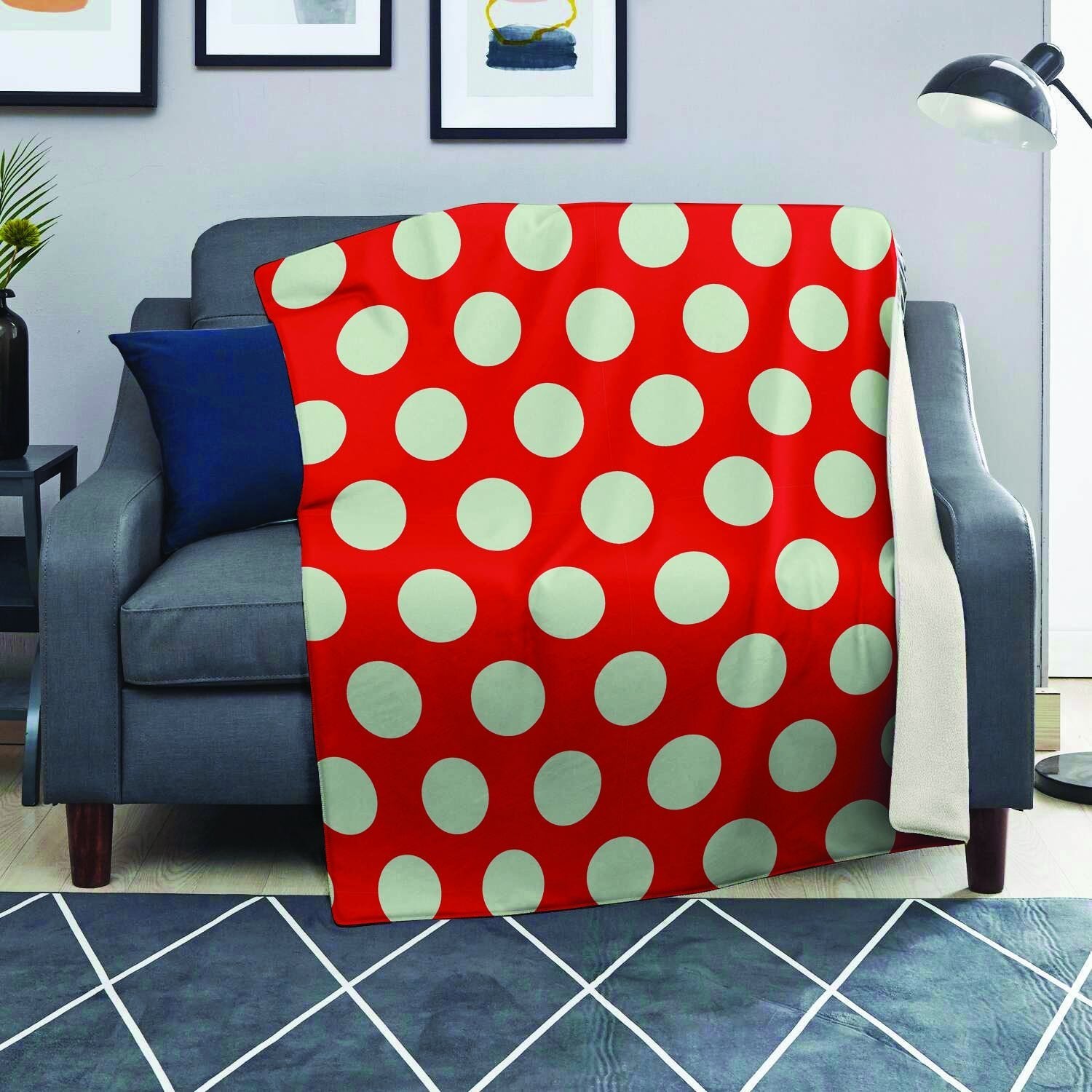 Red And White Polka Dot Blanket-grizzshop