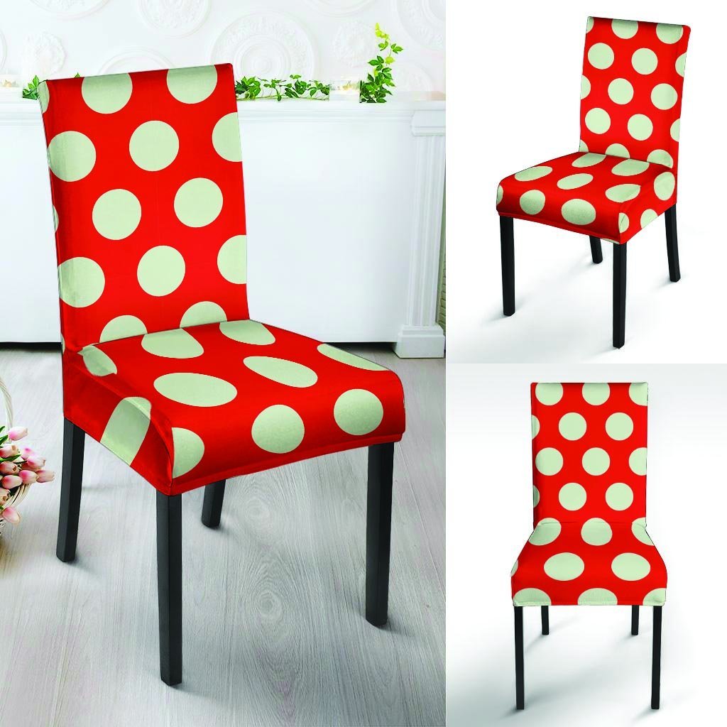 Red And White Polka Dot Chair Cover-grizzshop