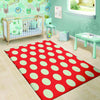 Red And White Polka Dot Floor Mat-grizzshop