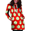 Red And White Polka Dot Hoodie Dress-grizzshop