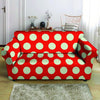 Red And White Polka Dot Loveseat Cover-grizzshop