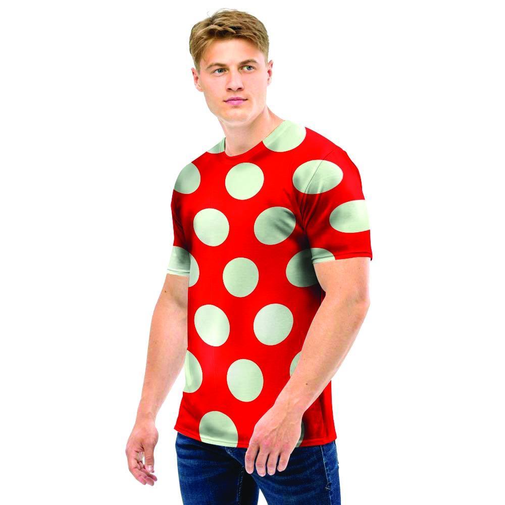 Red And White Polka Dot Men T Shirt-grizzshop