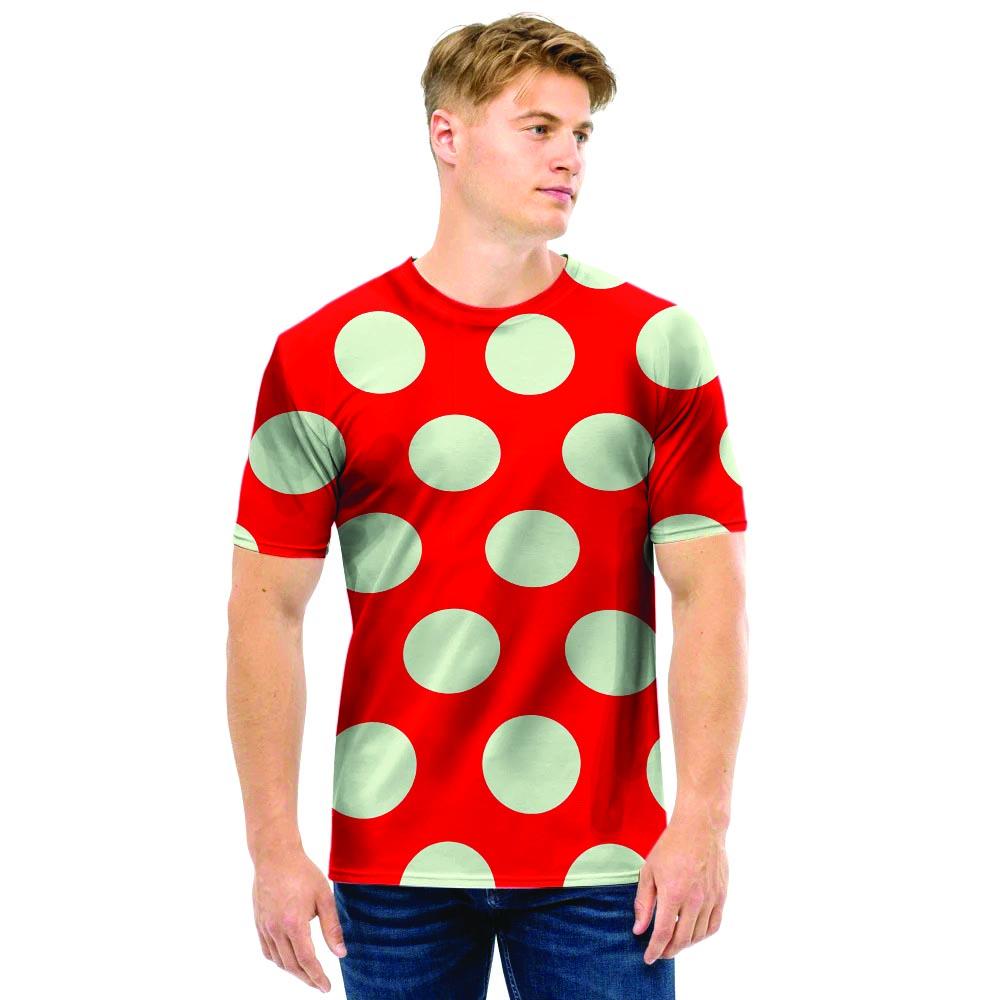 Red And White Polka Dot Men T Shirt-grizzshop