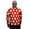 Red And White Polka Dot Men's Bomber Jacket-grizzshop