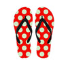 Red And White Polka Dot Men's Flip Flops-grizzshop