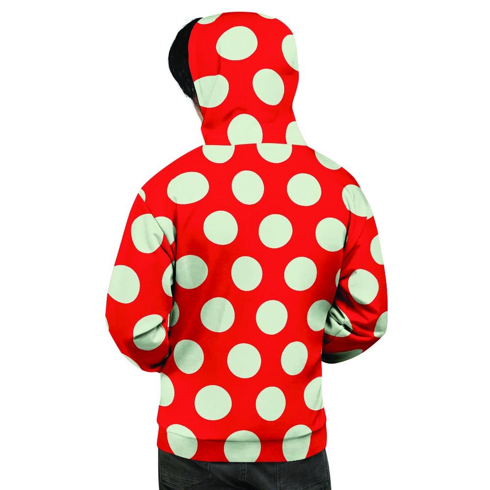Red And White Polka Dot Men's Hoodie-grizzshop