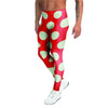 Red And White Polka Dot Men's Leggings-grizzshop