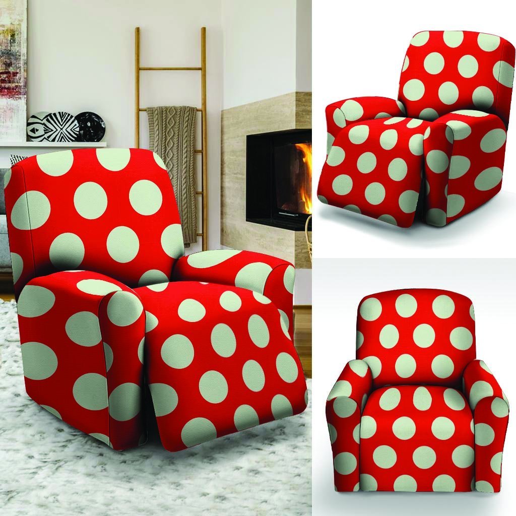 Red And White Polka Dot Recliner Cover-grizzshop