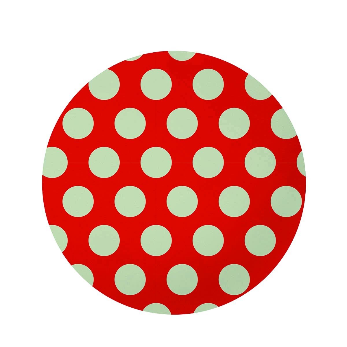 Red And White Polka Dot Round Rug-grizzshop