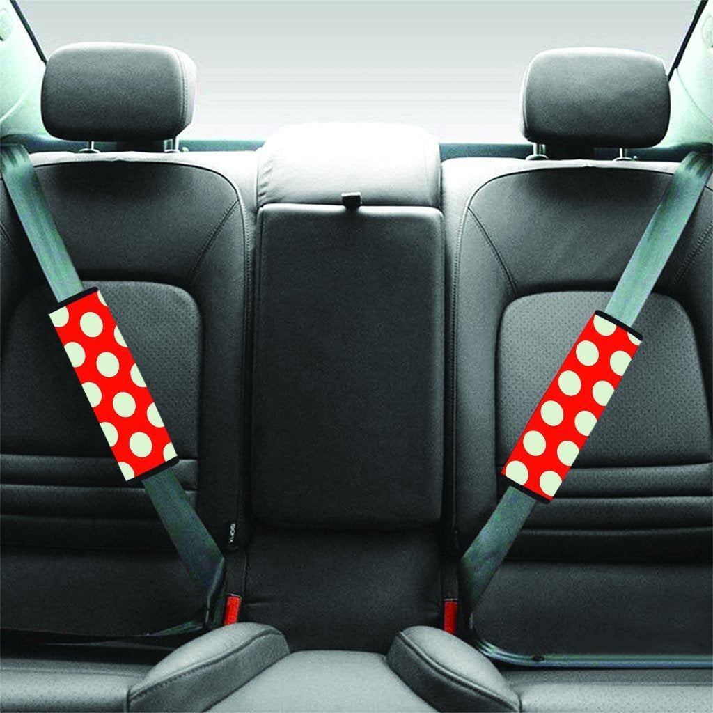 Red And White Polka Dot Seat Belt Cover-grizzshop