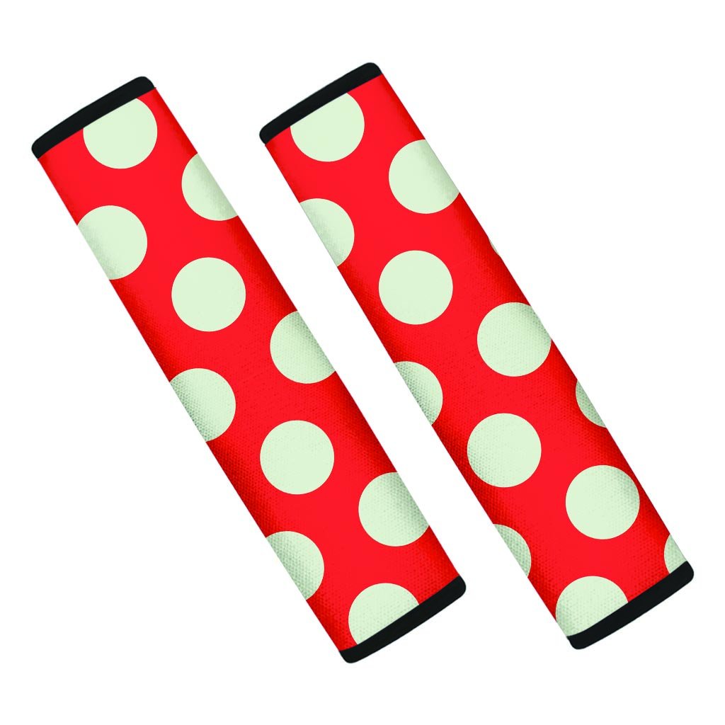 Red And White Polka Dot Seat Belt Cover-grizzshop