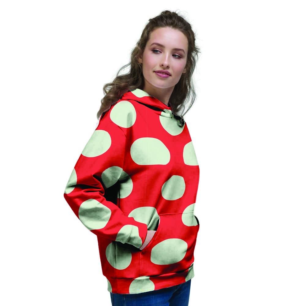 Red And White Polka Dot Women's Hoodie-grizzshop