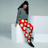 Red And White Polka Dot Women's Joggers-grizzshop