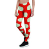 Red And White Polka Dot Women's Leggings-grizzshop