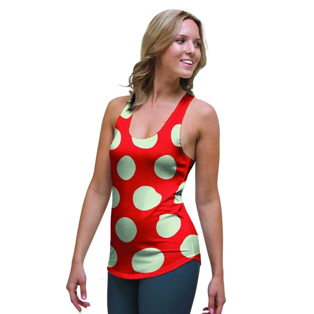 Red And White Polka Dot Women's Racerback Tank Top-grizzshop