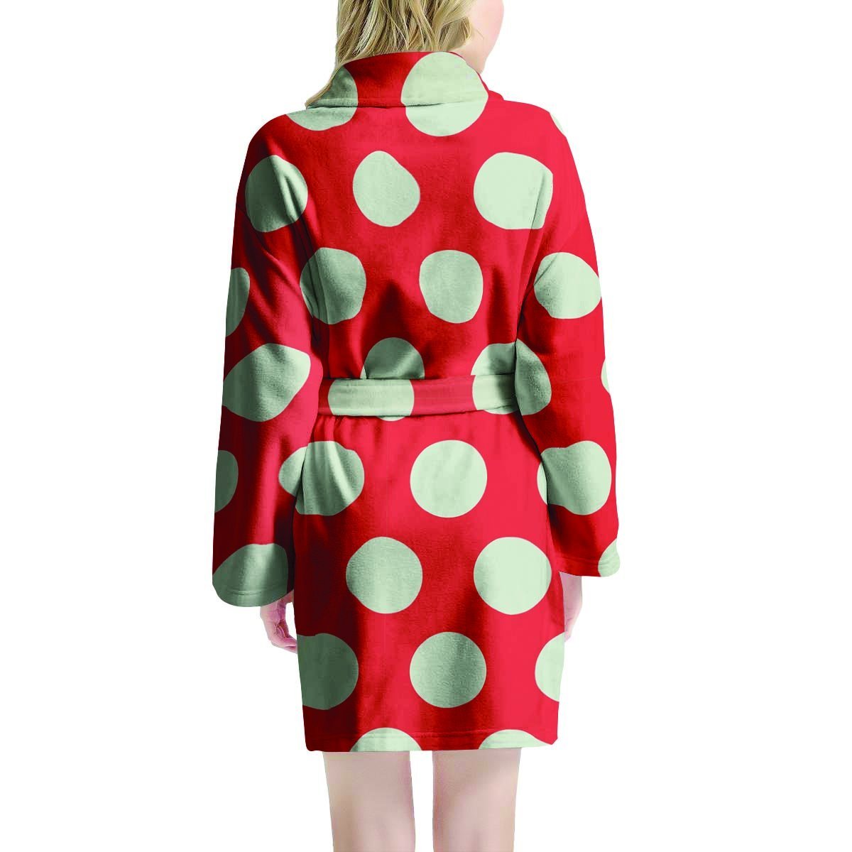 Red And White Polka Dot Women's Robe-grizzshop