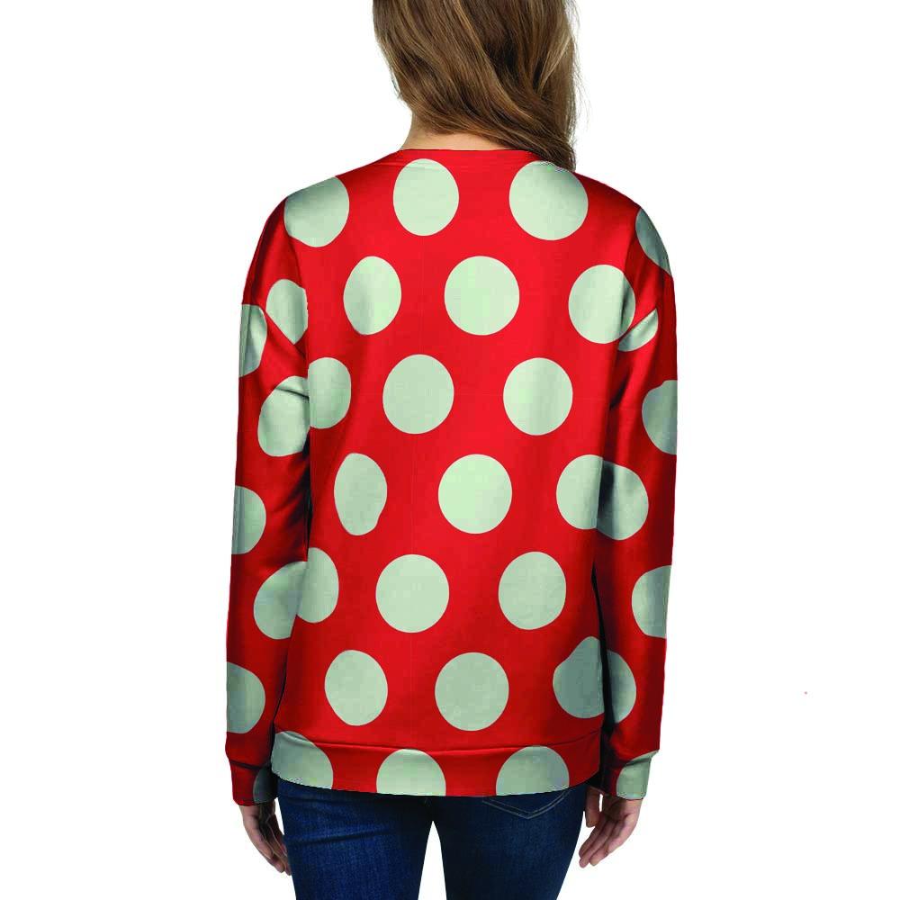 Red And White Polka Dot Women's Sweatshirt-grizzshop