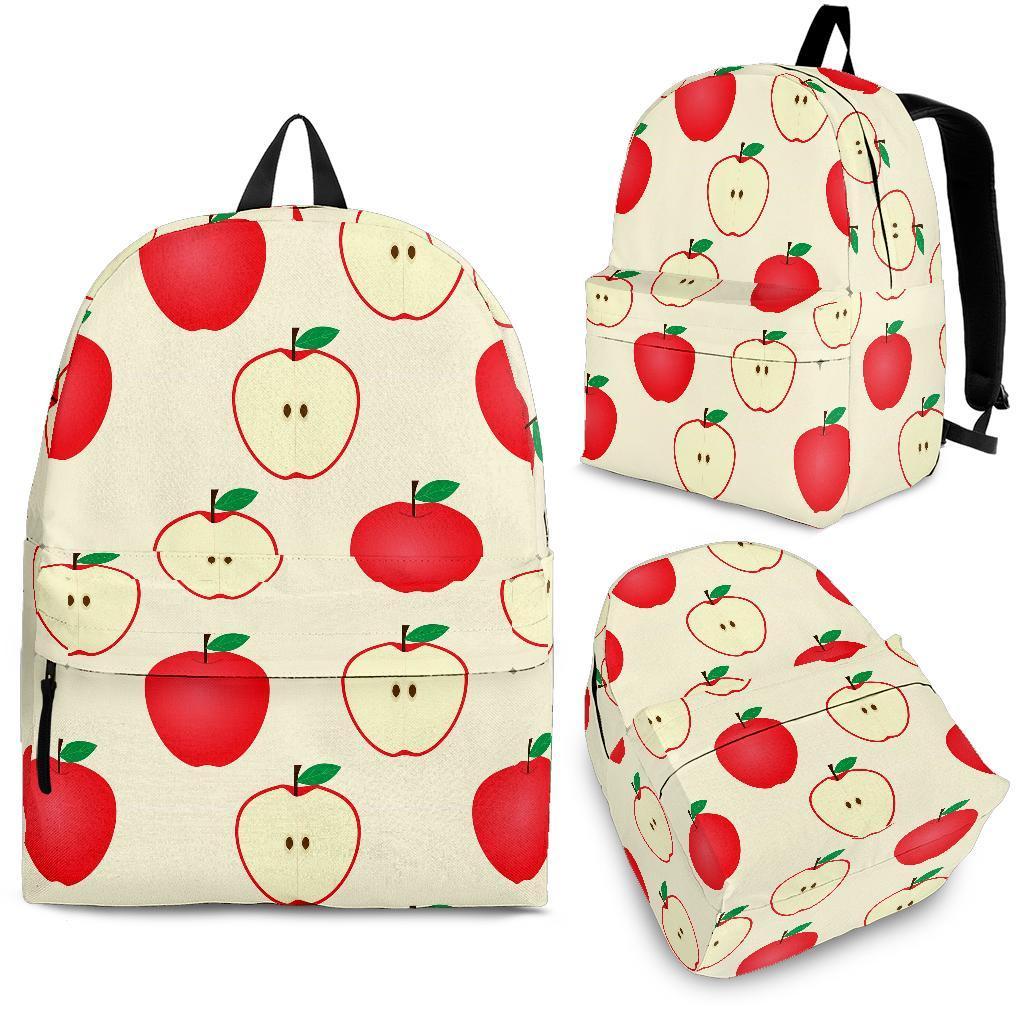 Red Apple Pattern Print Backpack-grizzshop