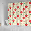 Red Apple Pattern Print Bathroom Shower Curtain-grizzshop