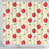 Red Apple Pattern Print Bathroom Shower Curtain-grizzshop