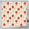 Red Apple Pattern Print Bathroom Shower Curtain-grizzshop