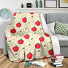 Red Apple Pattern Print Blanket-grizzshop