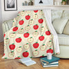 Red Apple Pattern Print Blanket-grizzshop