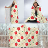 Red Apple Pattern Print Hooded Blanket-grizzshop