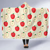 Red Apple Pattern Print Hooded Blanket-grizzshop