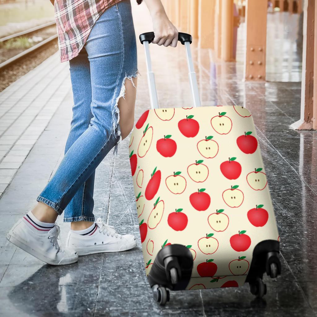 Red Apple Pattern Print Luggage Cover Protector-grizzshop