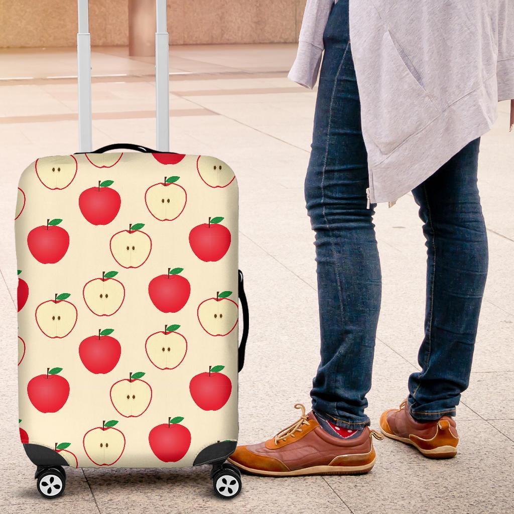 Red Apple Pattern Print Luggage Cover Protector-grizzshop