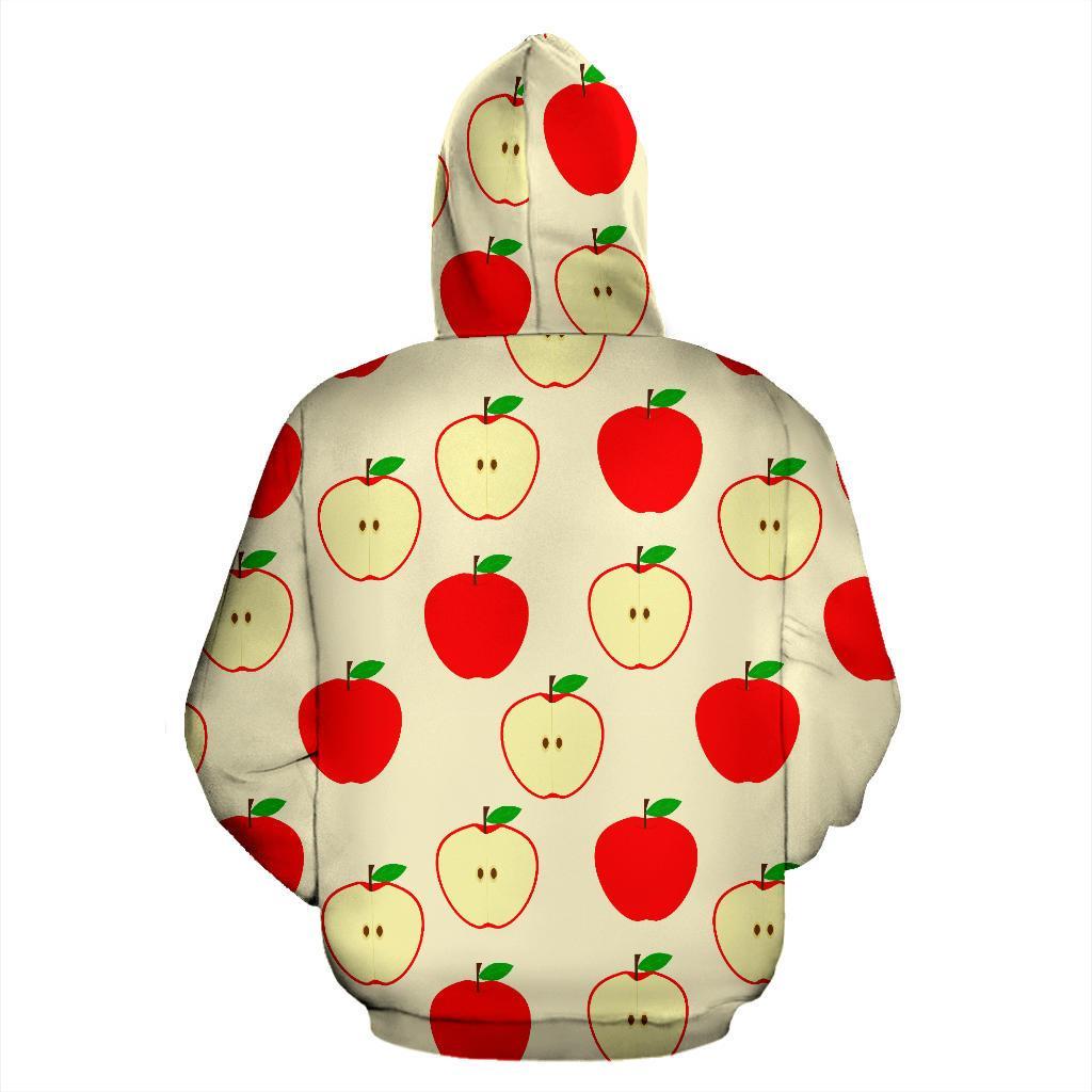 Red Apple Pattern Print Men Women Pullover Hoodie-grizzshop