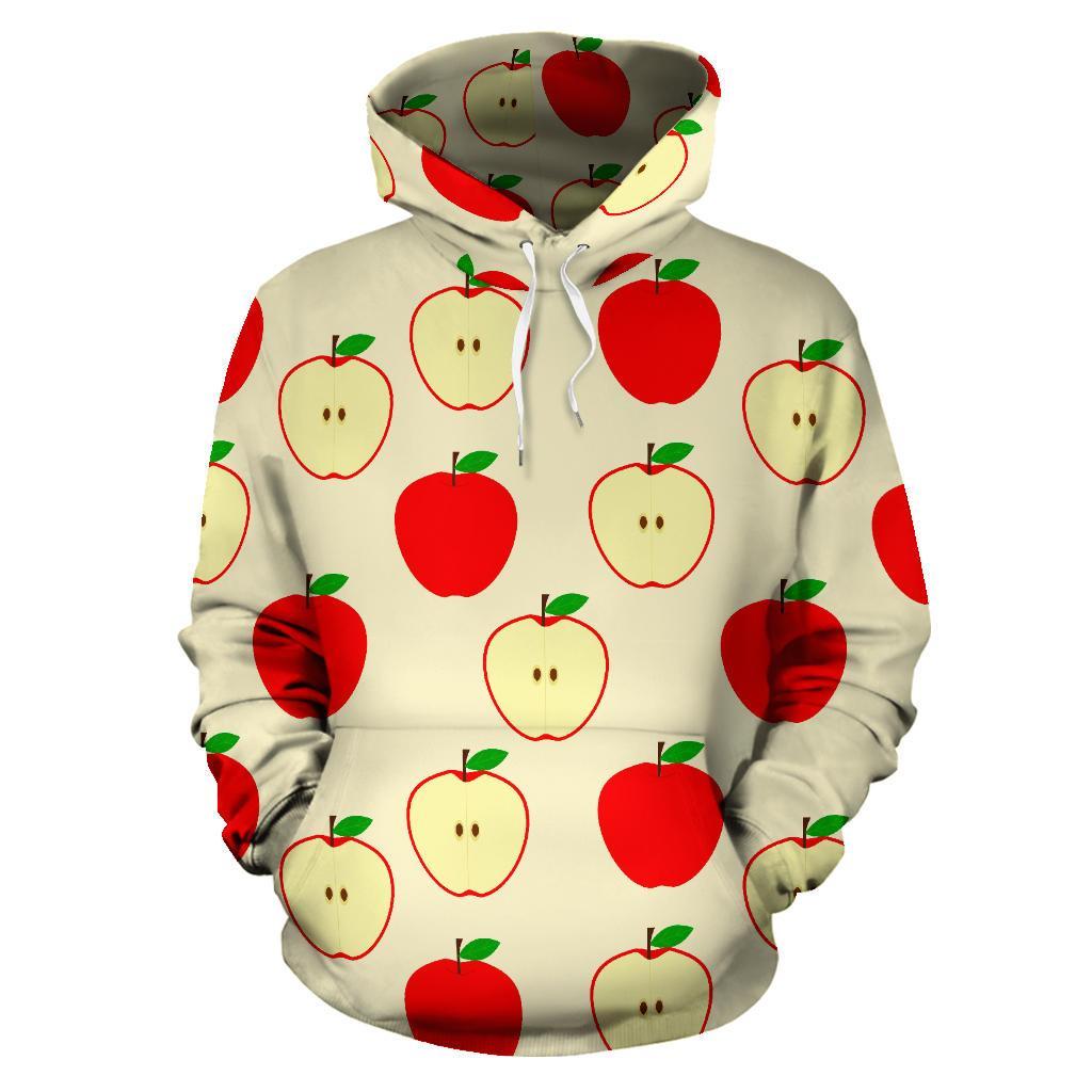 Red Apple Pattern Print Men Women Pullover Hoodie-grizzshop