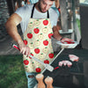 Red Apple Pattern Print Men's Apron-grizzshop